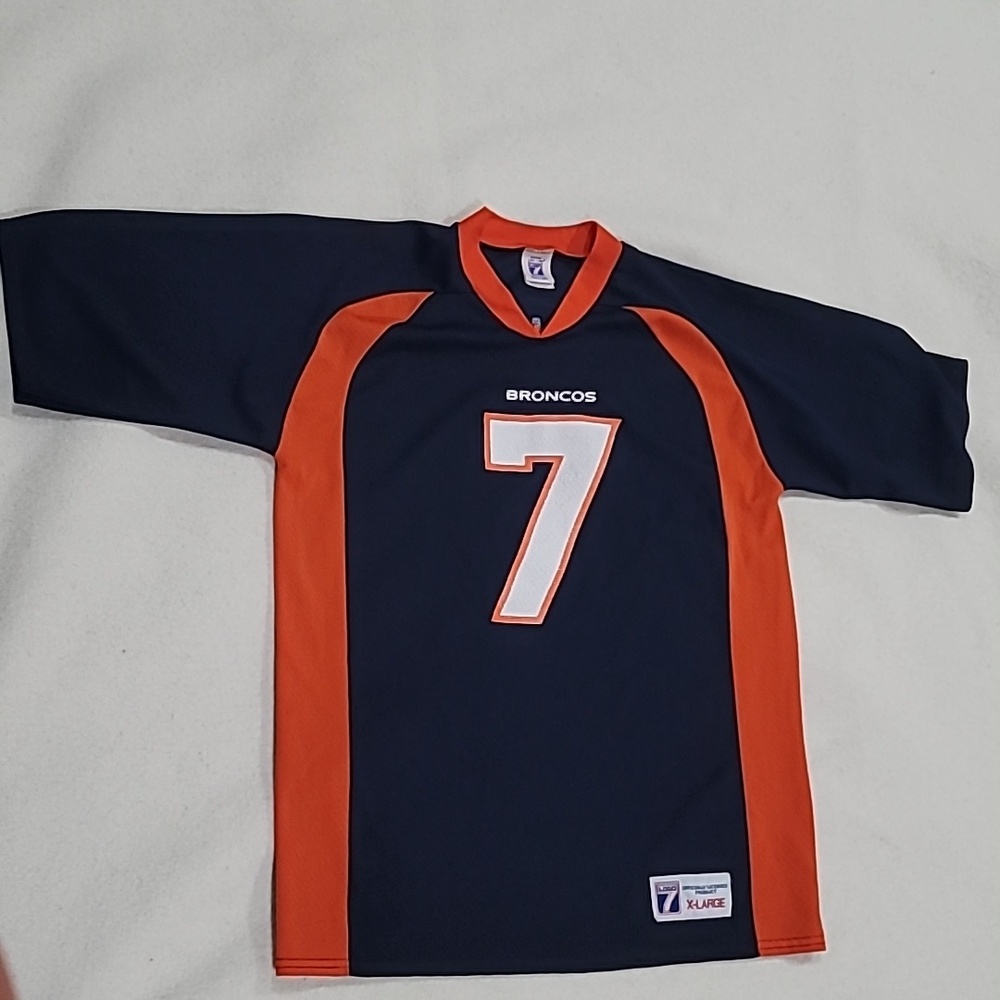 Denver Broncos #7 Navy and Orange Football Jersey Size XL